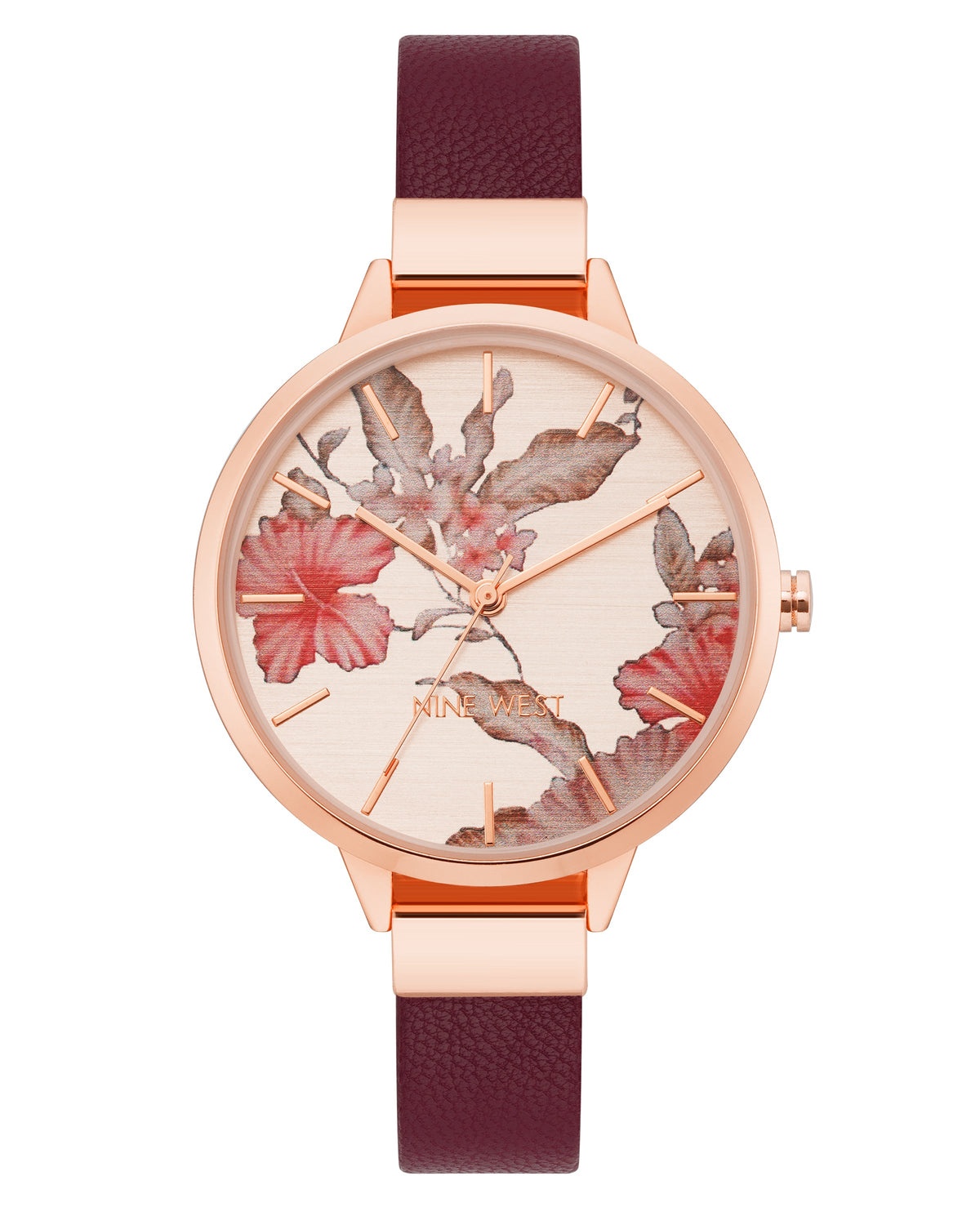 Floral Dial Strap Watch