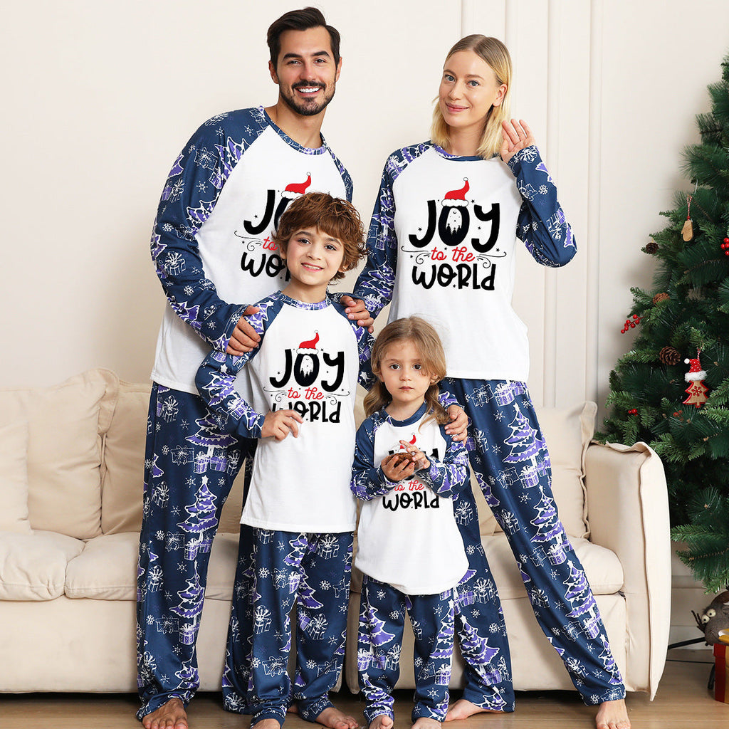 Joy World Pattern Matching Family Christmas Pajamas