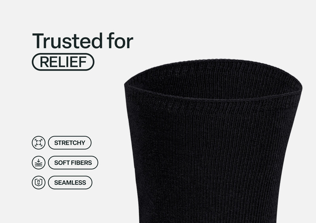 Extra Roomy Diabetic Socks (Thick) - Black