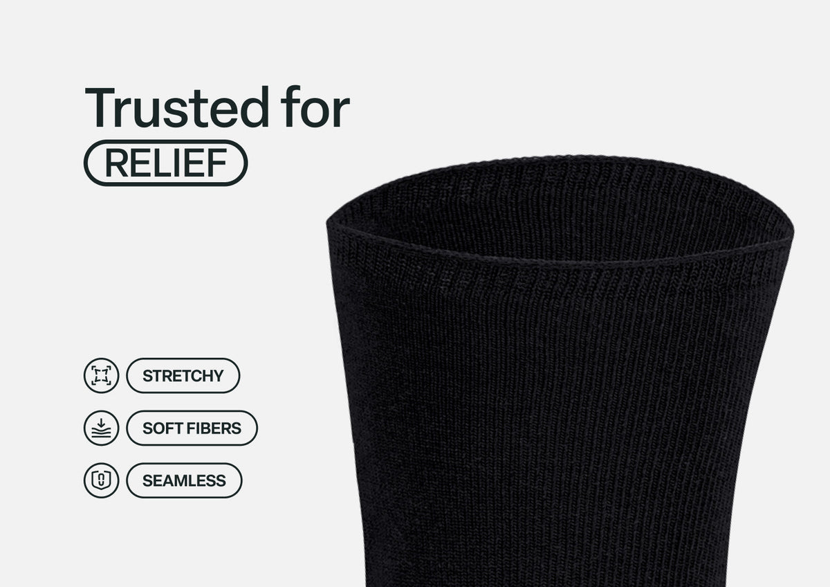 Casual/Dress Diabetic Socks - Black
