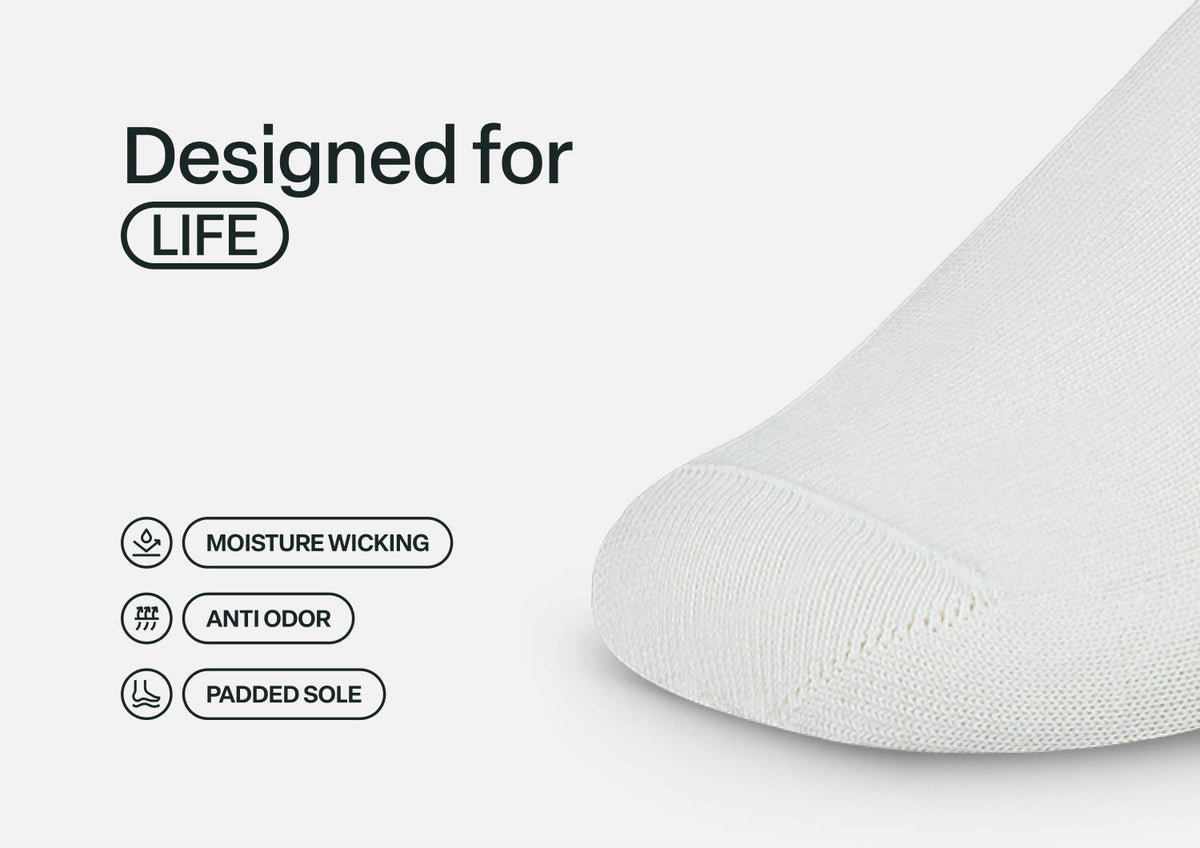 Casual/Dress Diabetic Socks - White