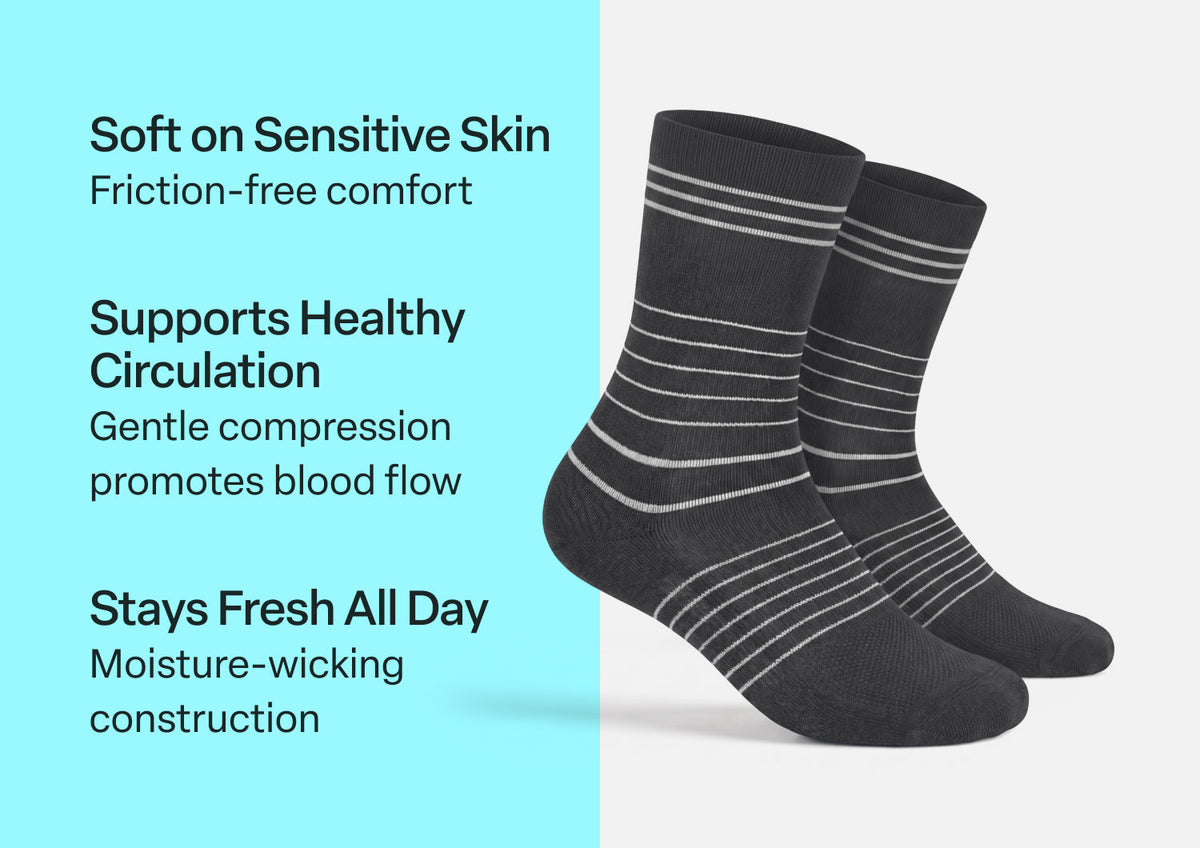 Mid-Calf Compression Socks 18-25 mmHg - Dark Gray