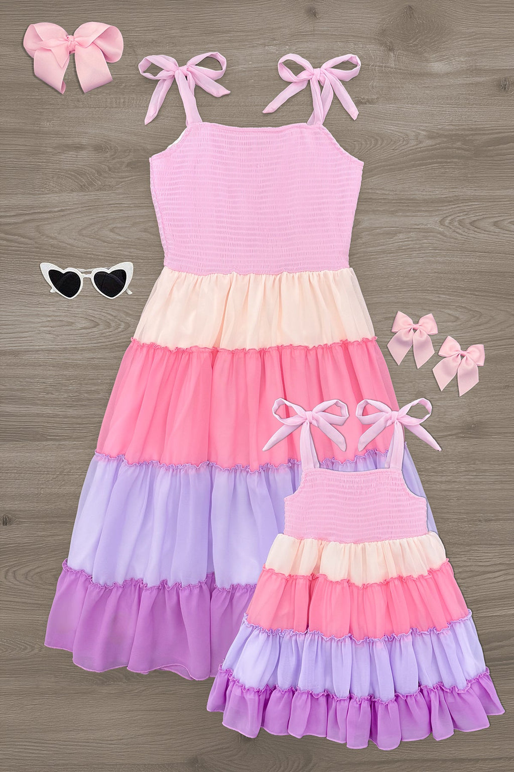 Mom & Me - Tiered Purple Dress