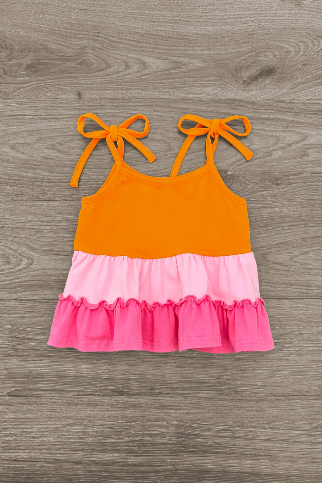 Pink & Orange Denim Short Set