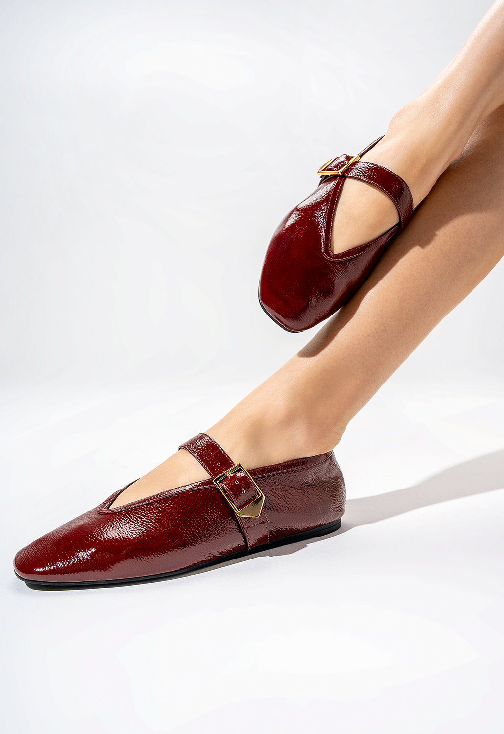Courtney Buckle Hair Calf Flat