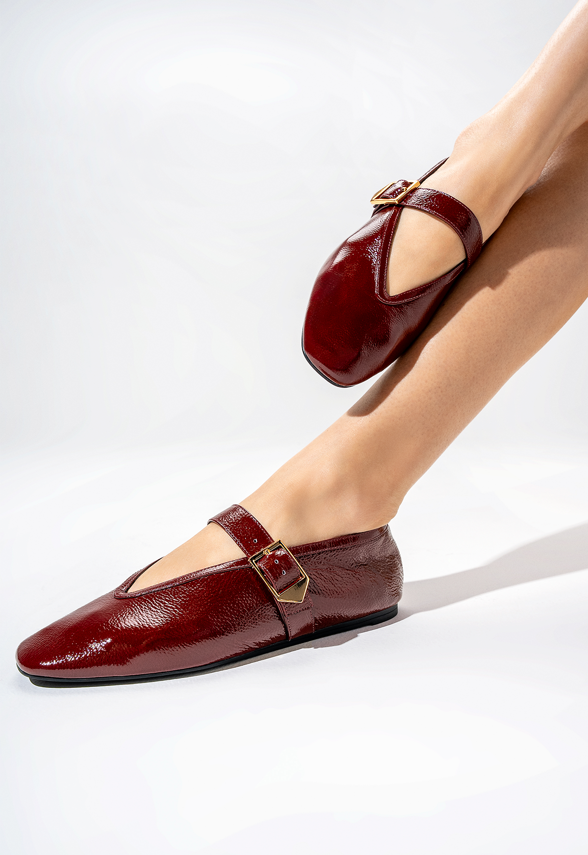 Courtney Buckle Hair Calf Flat