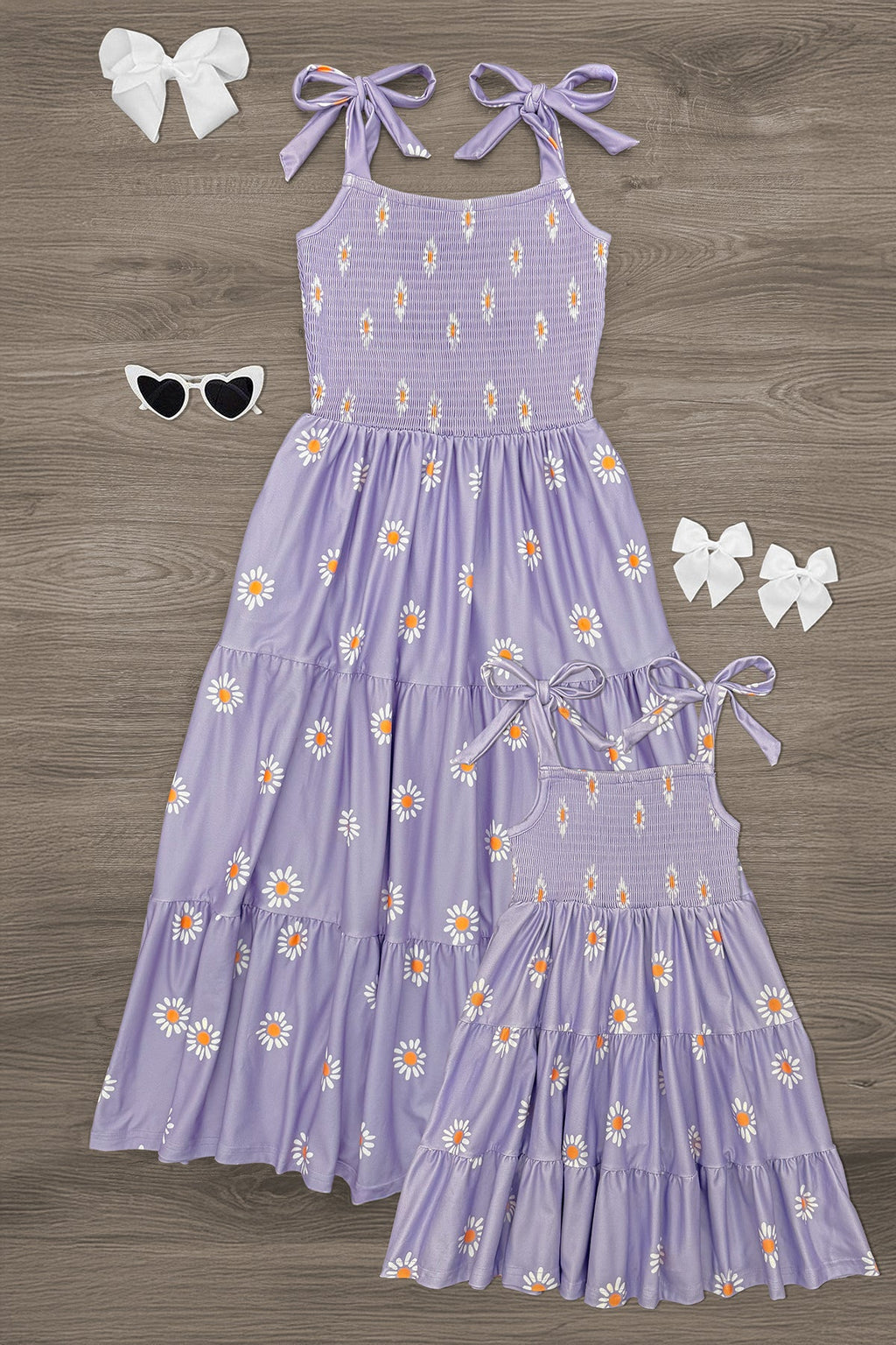 Mom & Me - Lavender Ruffle Daisy Tank Dress