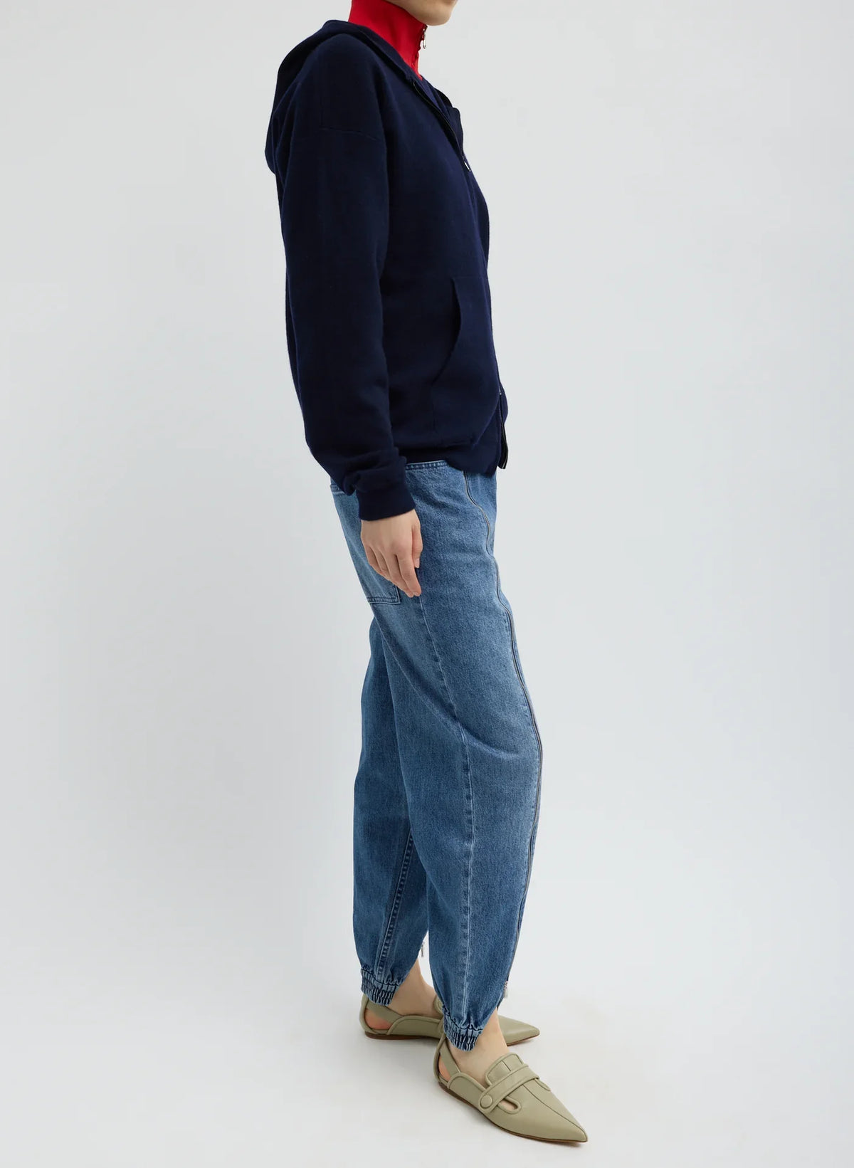 Tibi Zippered Denim Jogger