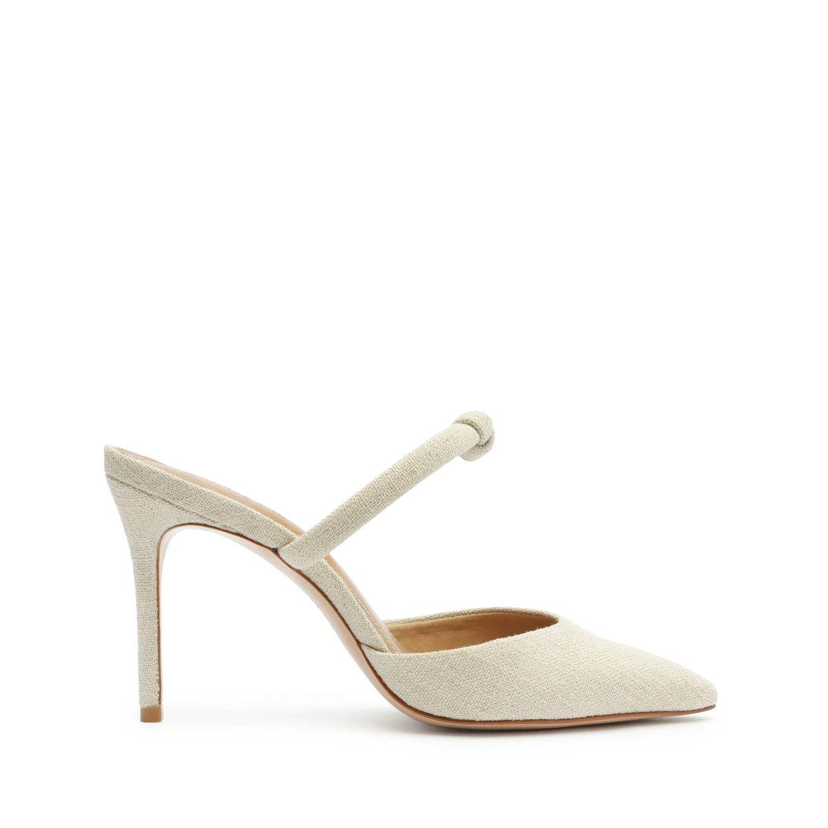 Pearl Casual Linen Fabric Pump