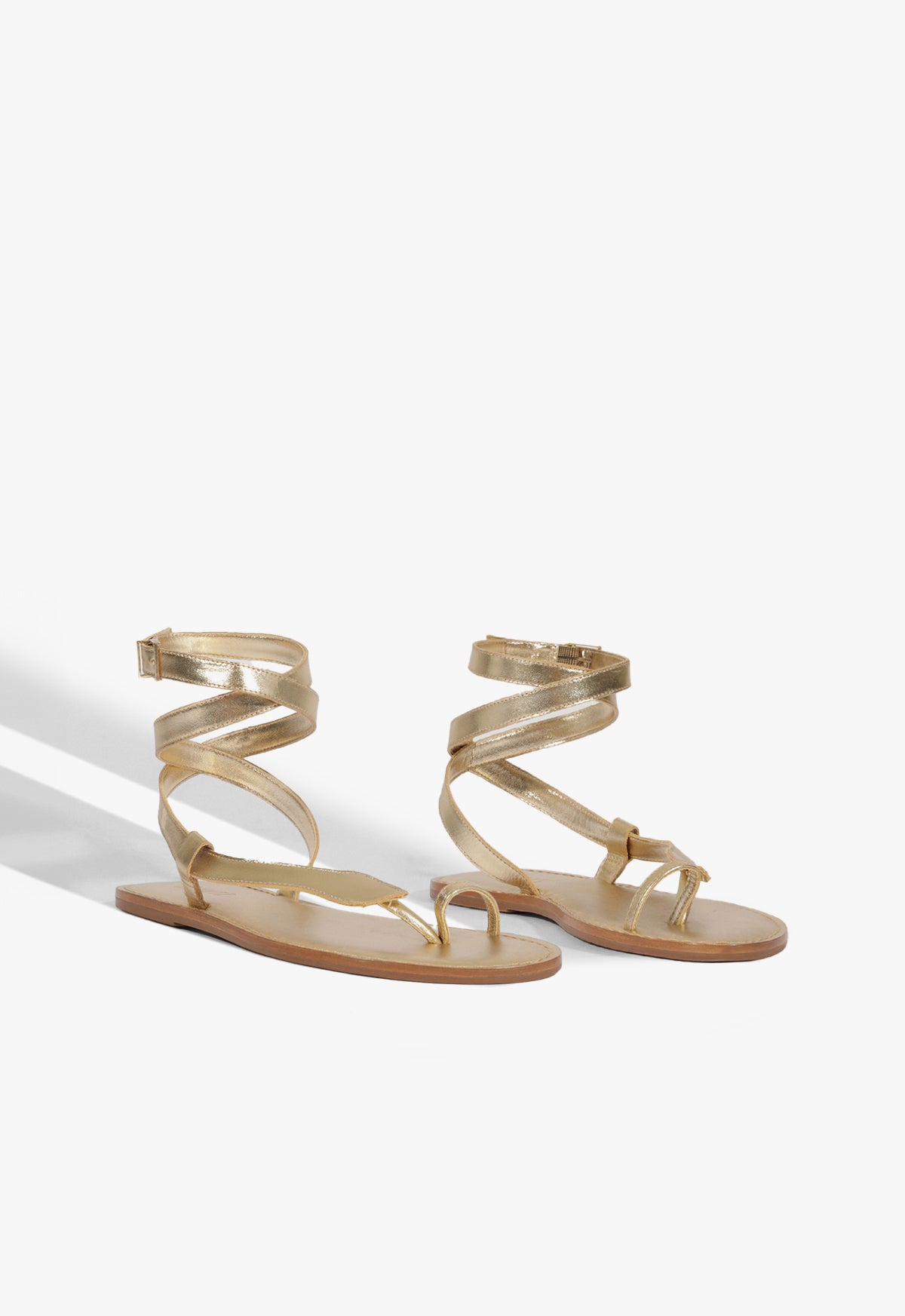 Cleo Metallic Leather Flat Sandal