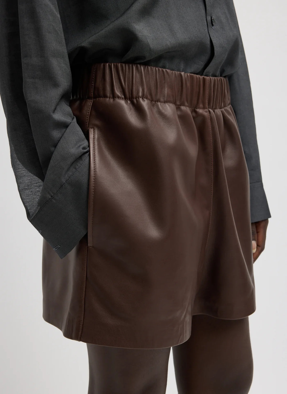 Tibi Leather Shorts