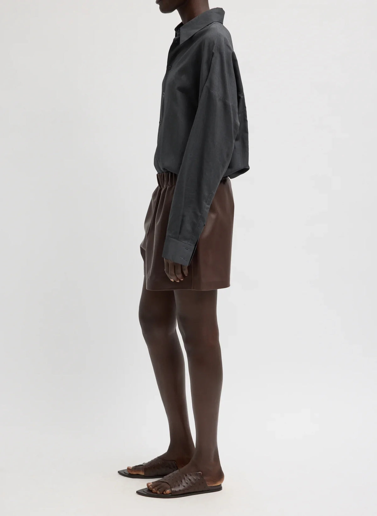 Tibi Leather Shorts