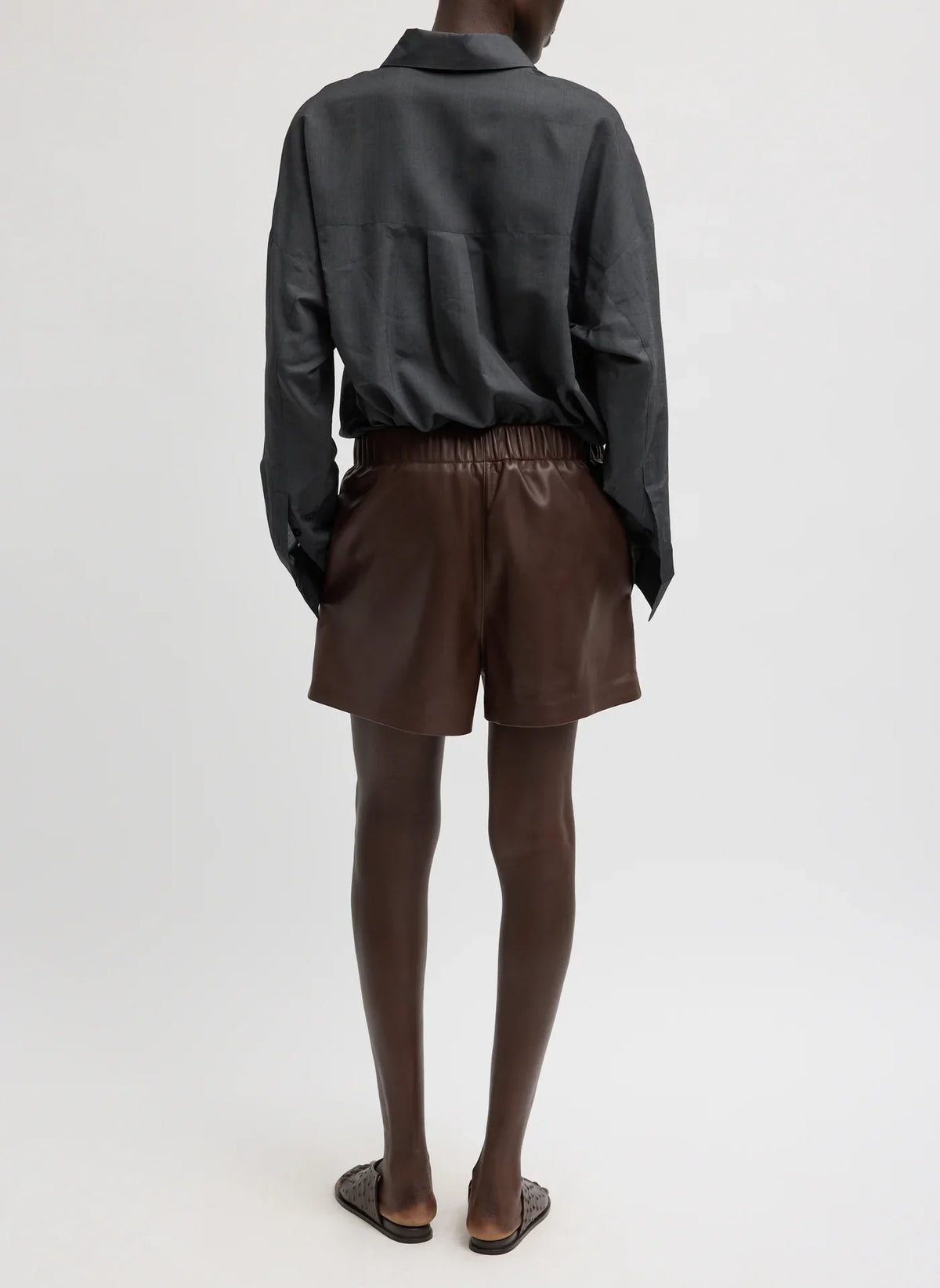 Tibi Leather Shorts