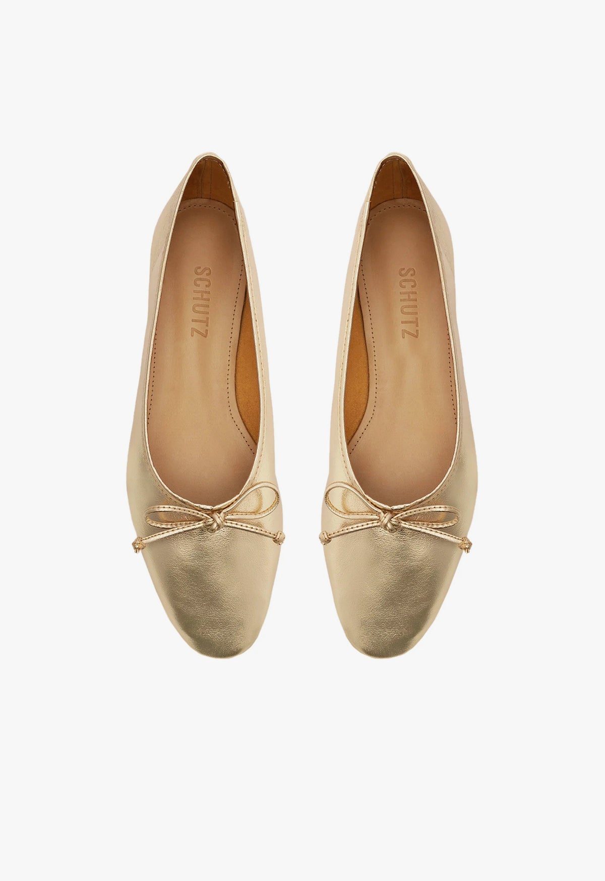 Arissa Gold Leather Ballet Flat