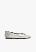 Arissa Silver Leather Ballet Flat