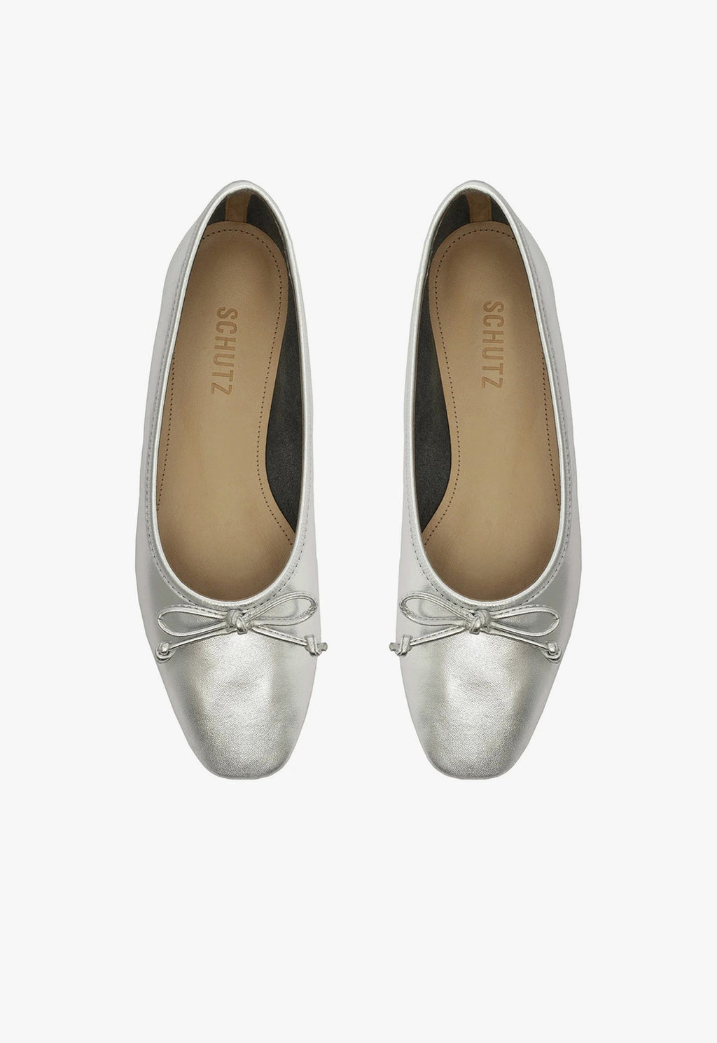 Arissa Silver Leather Ballet Flat