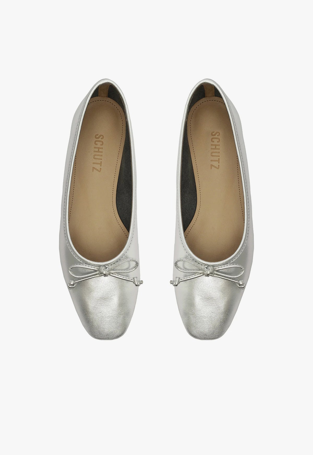 Arissa Silver Leather Ballet Flat