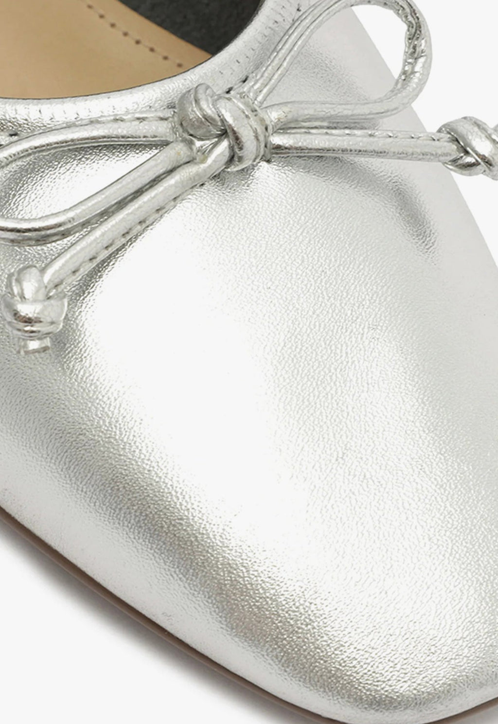 Arissa Silver Leather Ballet Flat