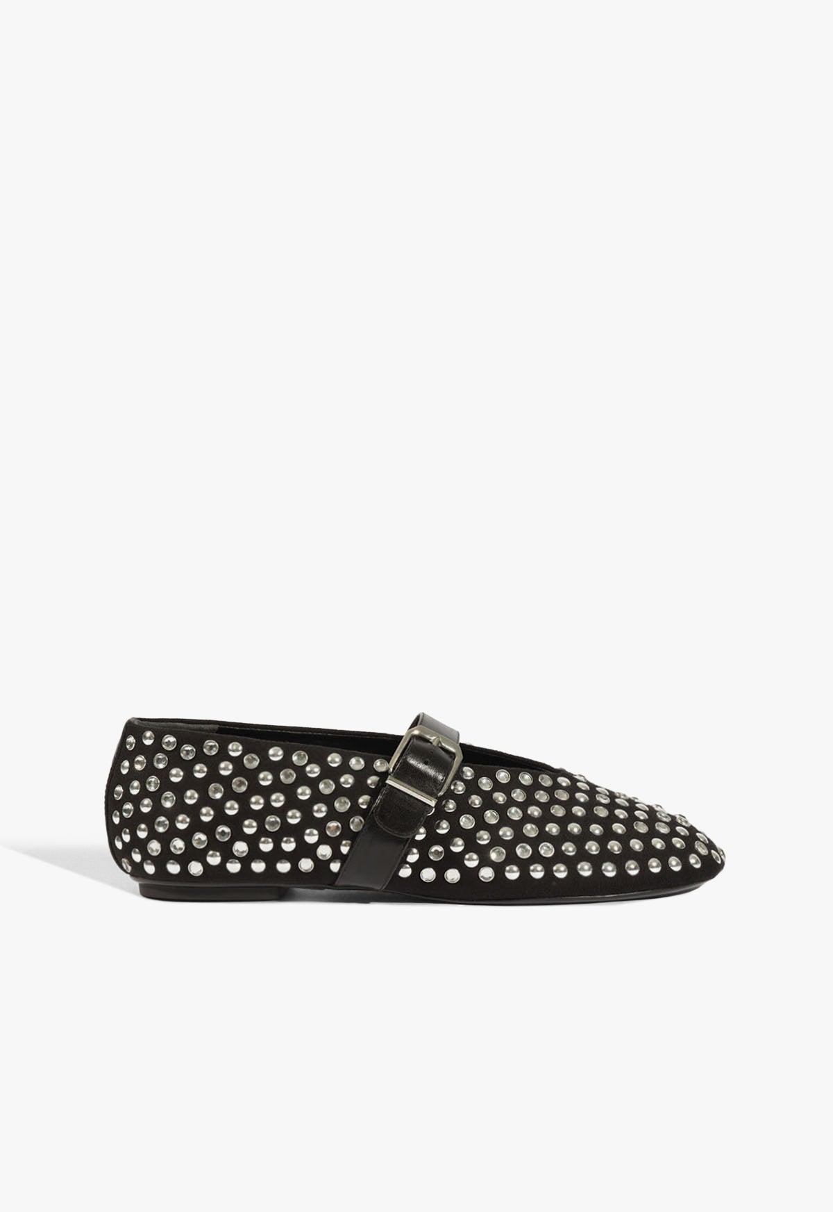 Vickie Studs Nubuck Flat