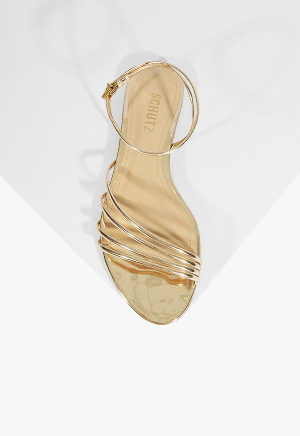 Inez Gold Leather Flat Sandal