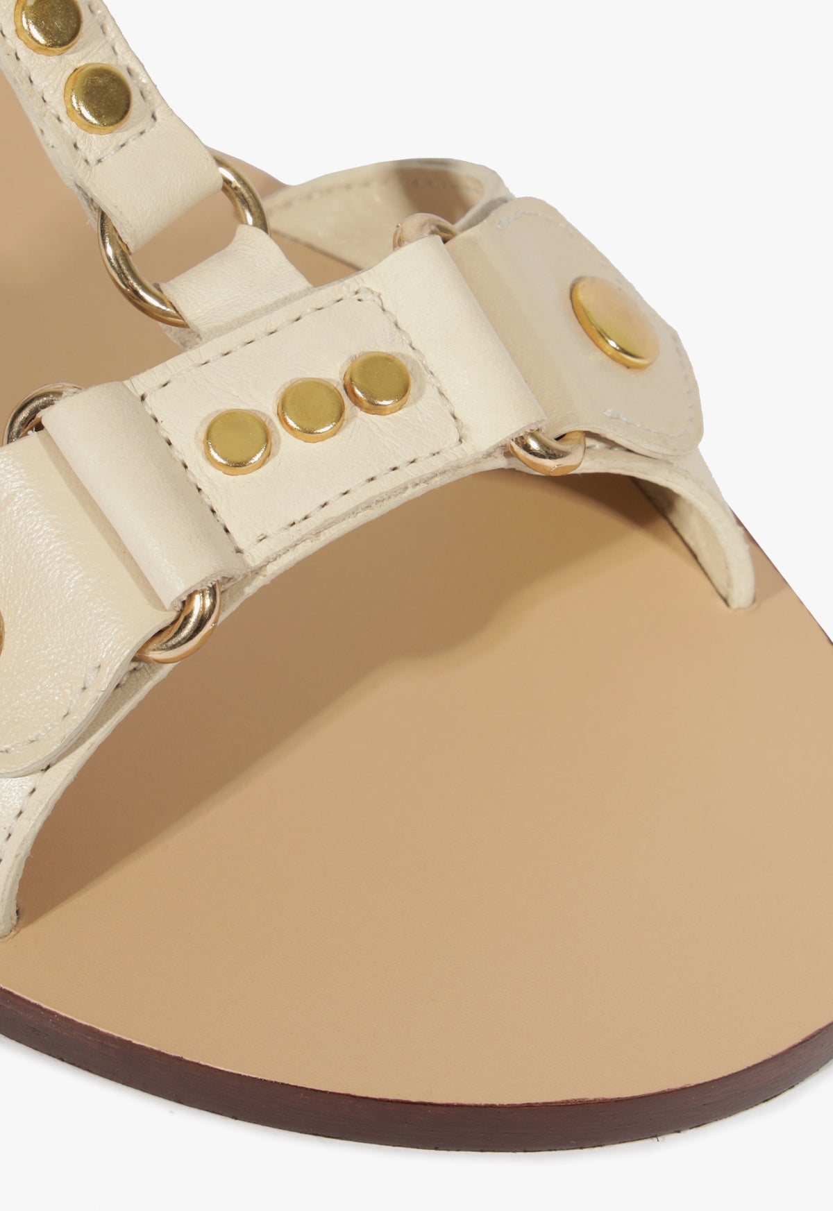 Stevie White Leather Flat Sandal