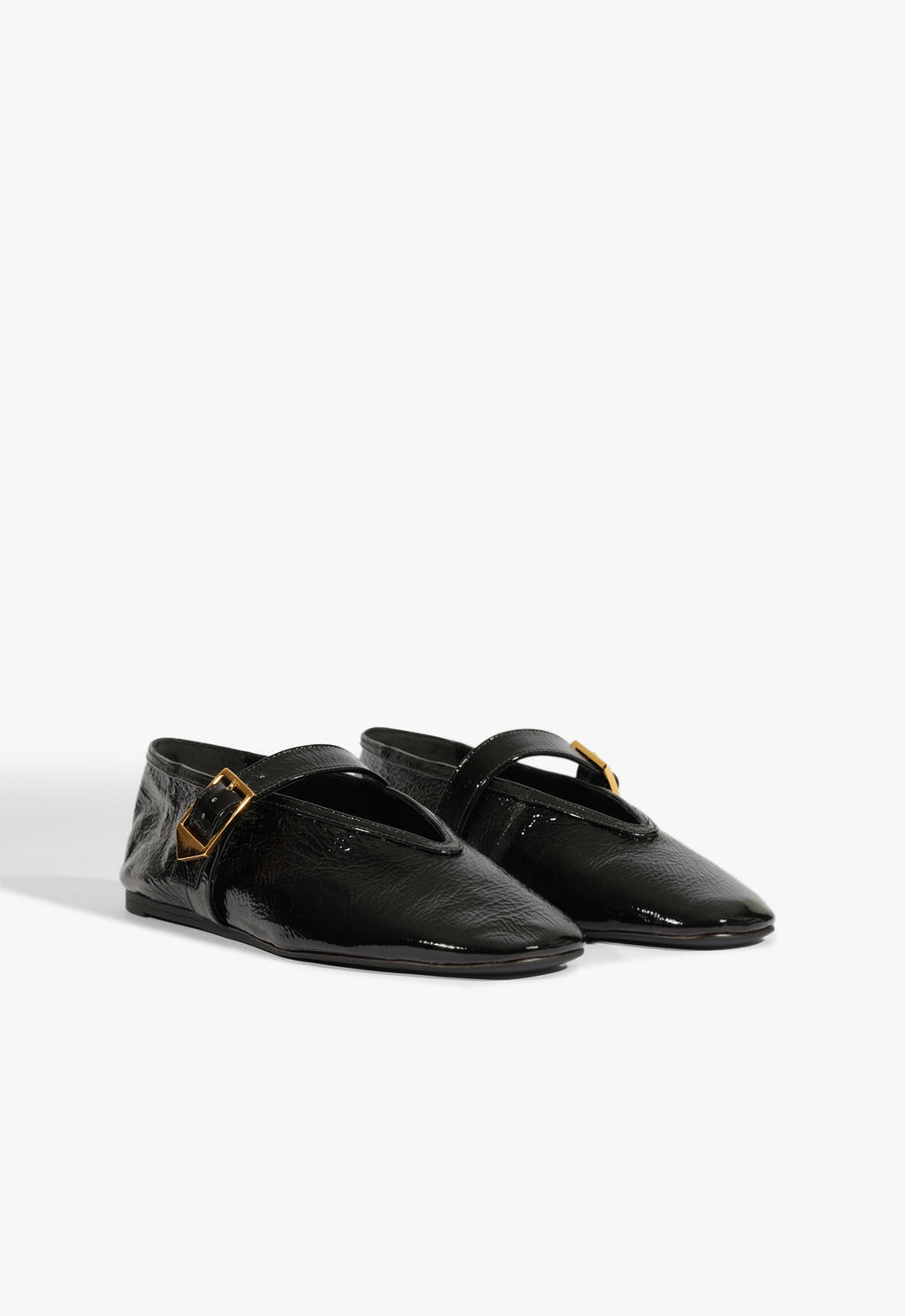 Vick Buckle Patent Leather Ballet Flat