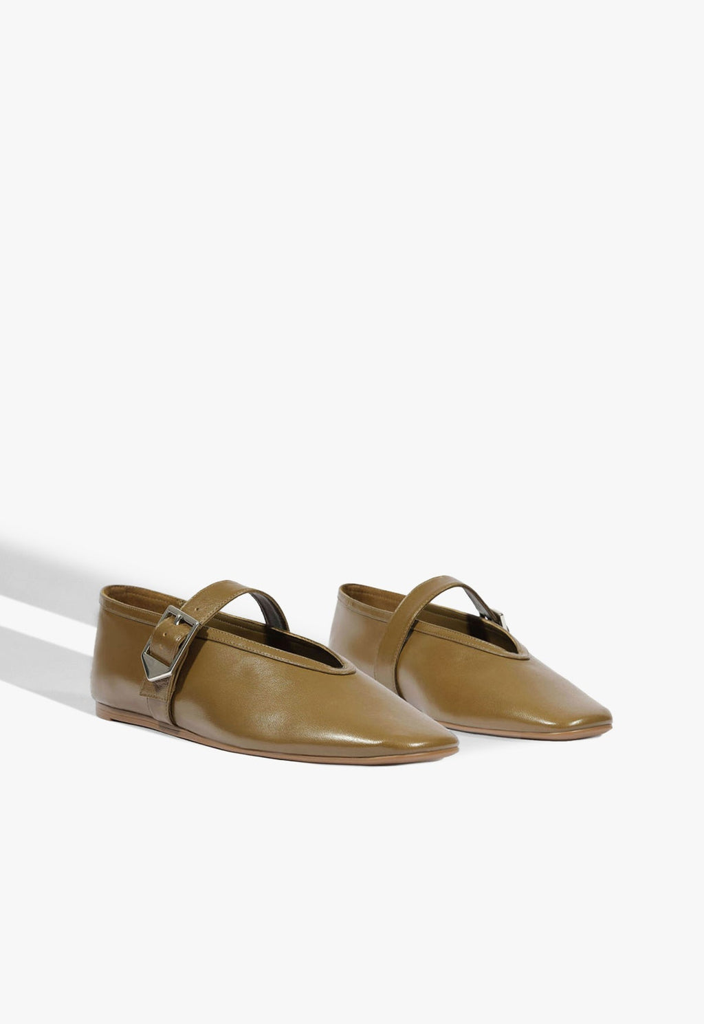 Vick Buckle Leather Ballet Flat