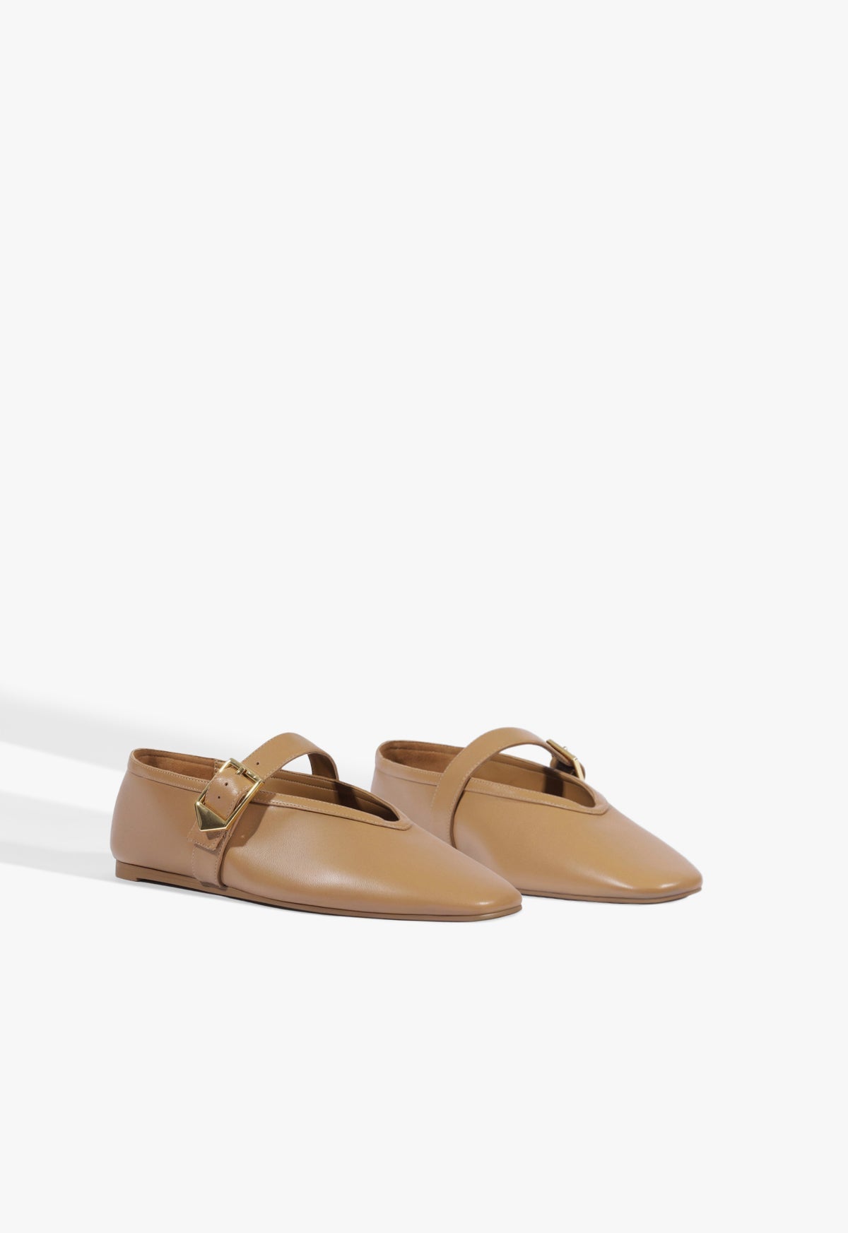 Vick Buckle Leather Ballet Flat