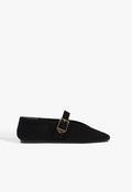 Vick Buckle Suede Ballet Flat
