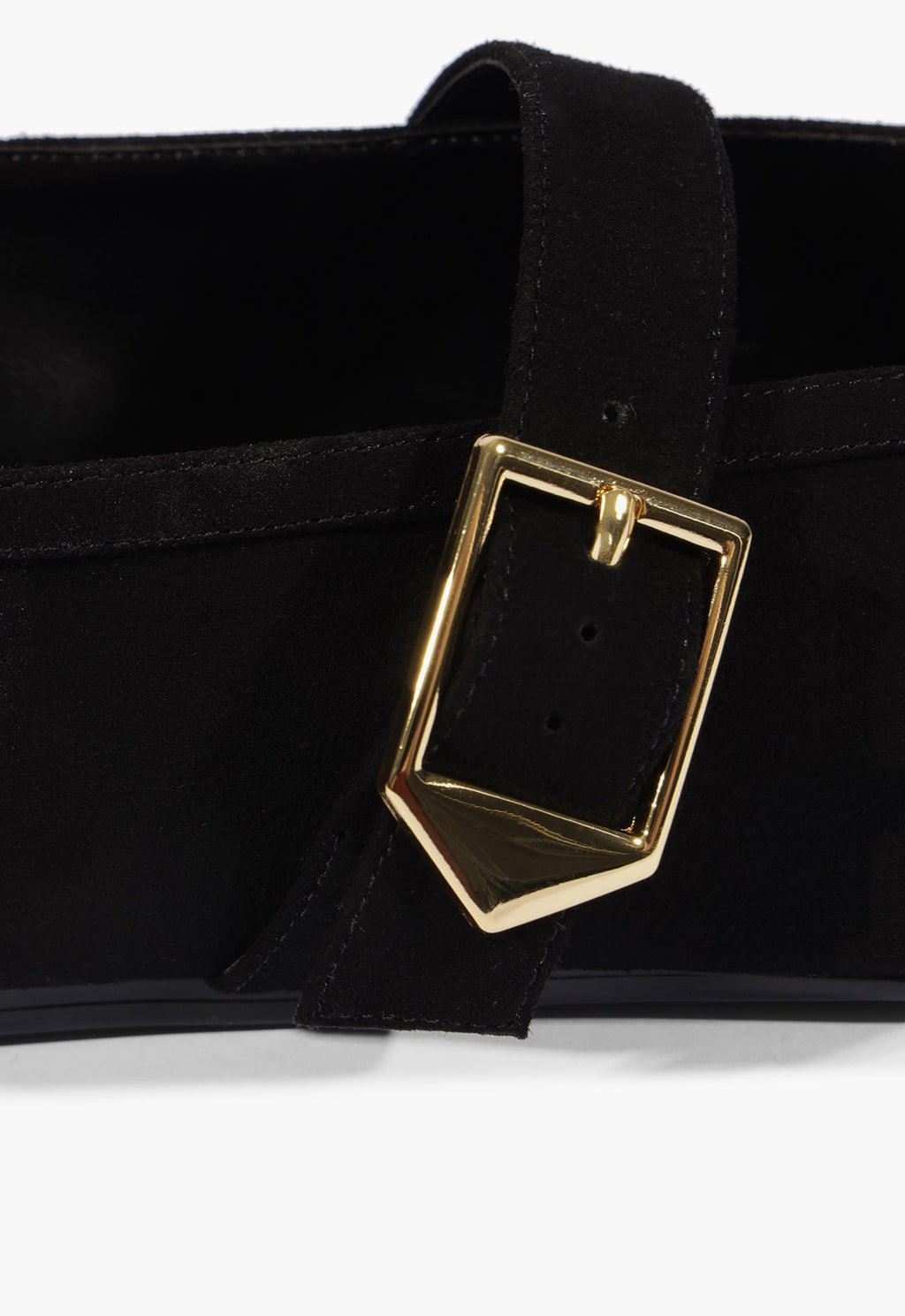 Vick Buckle Suede Ballet Flat