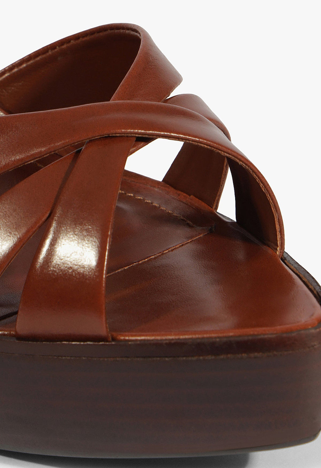 Keefa Wood Leather Platform Sandal