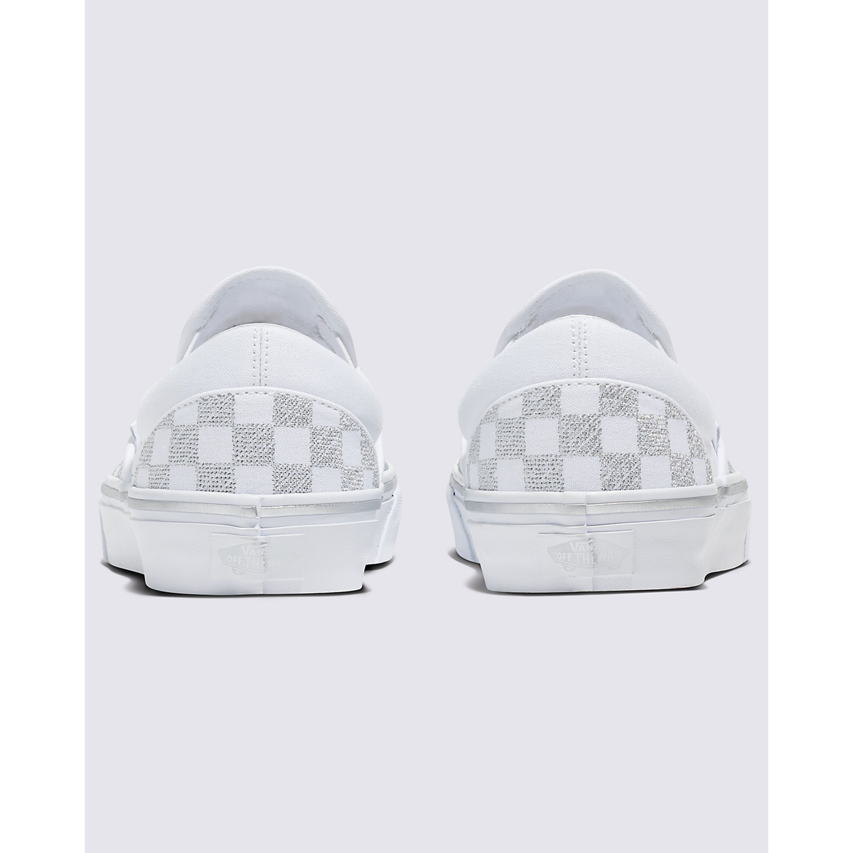 Vans Classic Slip-On Checkerboard Shoe in Metallic True White