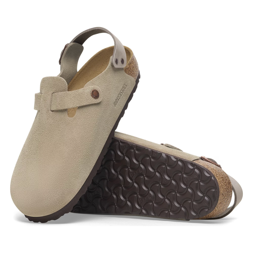Birkenstock Women's Tokio Suede Leather in Taupe