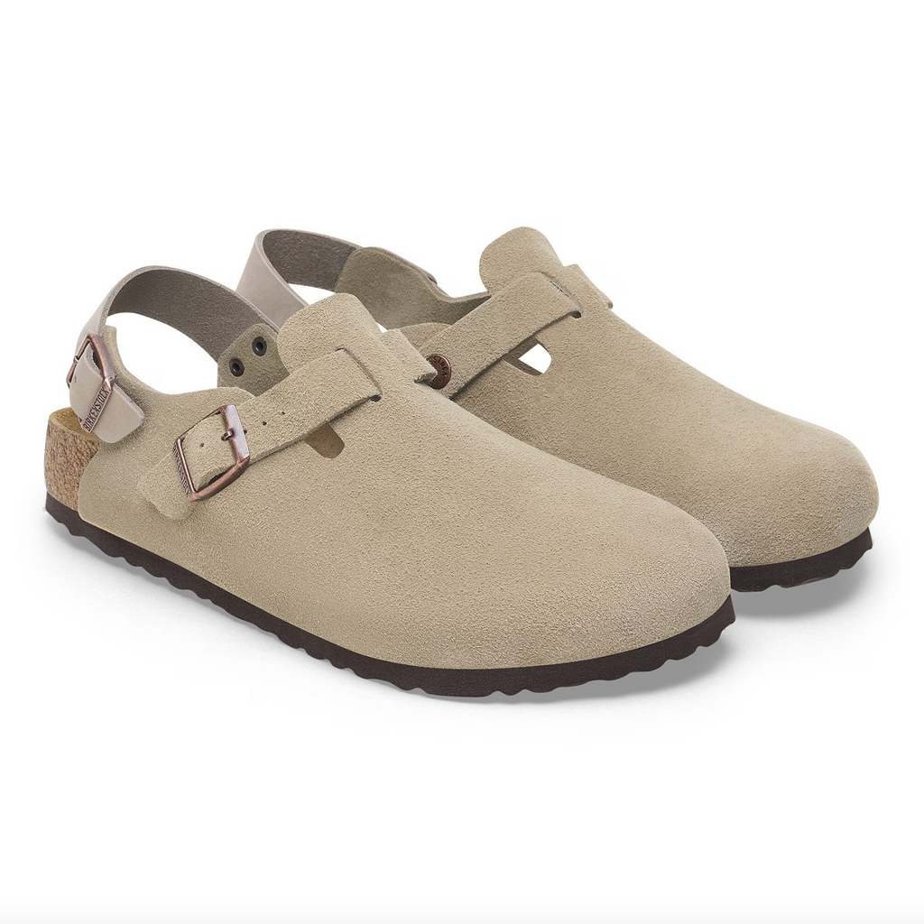 Birkenstock Women's Tokio Suede Leather in Taupe