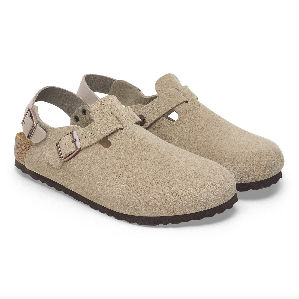 Birkenstock Women's Tokio Suede Leather in Taupe
