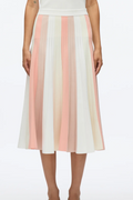 3.1 Phillip Lim Colorblock Stripe Ribbed Pleated Midi Skirt