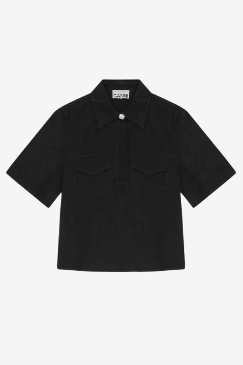 Ganni Viscose Twill Blouse