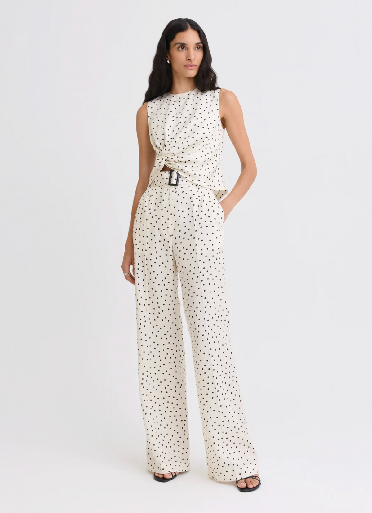 Matthew Bruch Belted Wide Leg Trouser