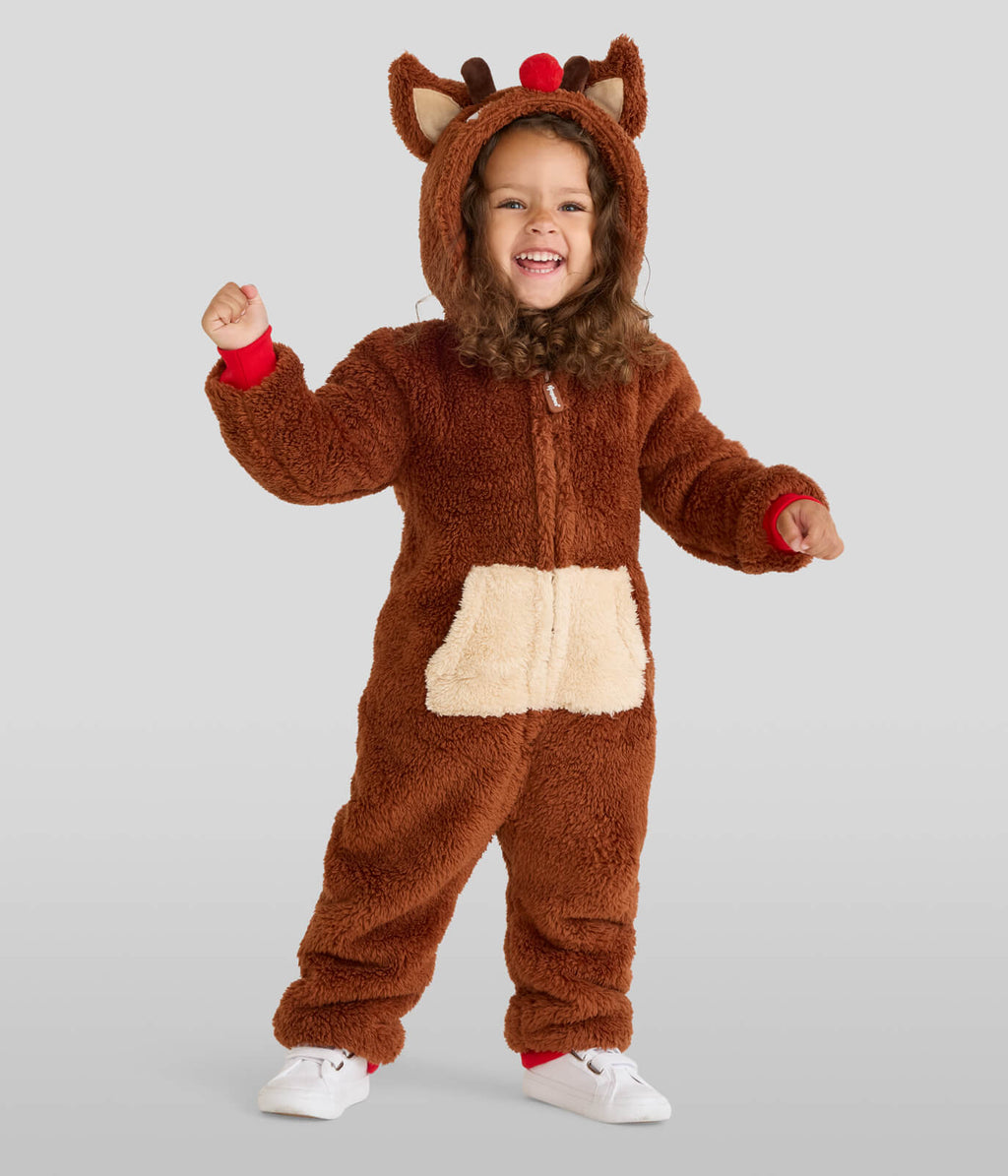 Matching Rudolph Sherpa Family Jumpsuits