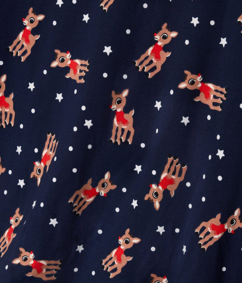 Matching Rudolph Lapel Couples Pajamas