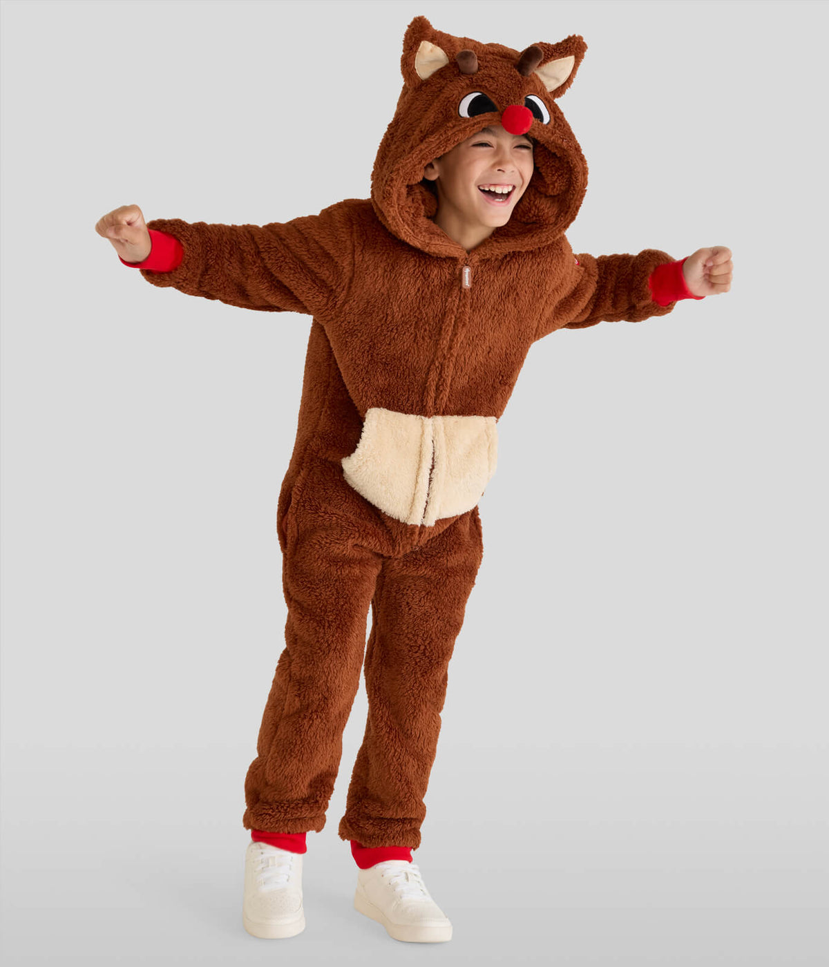 Matching Rudolph Sherpa Family Jumpsuits
