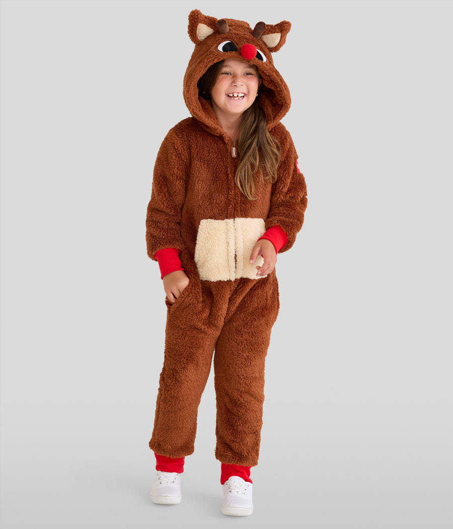 Matching Rudolph Sherpa Family Jumpsuits