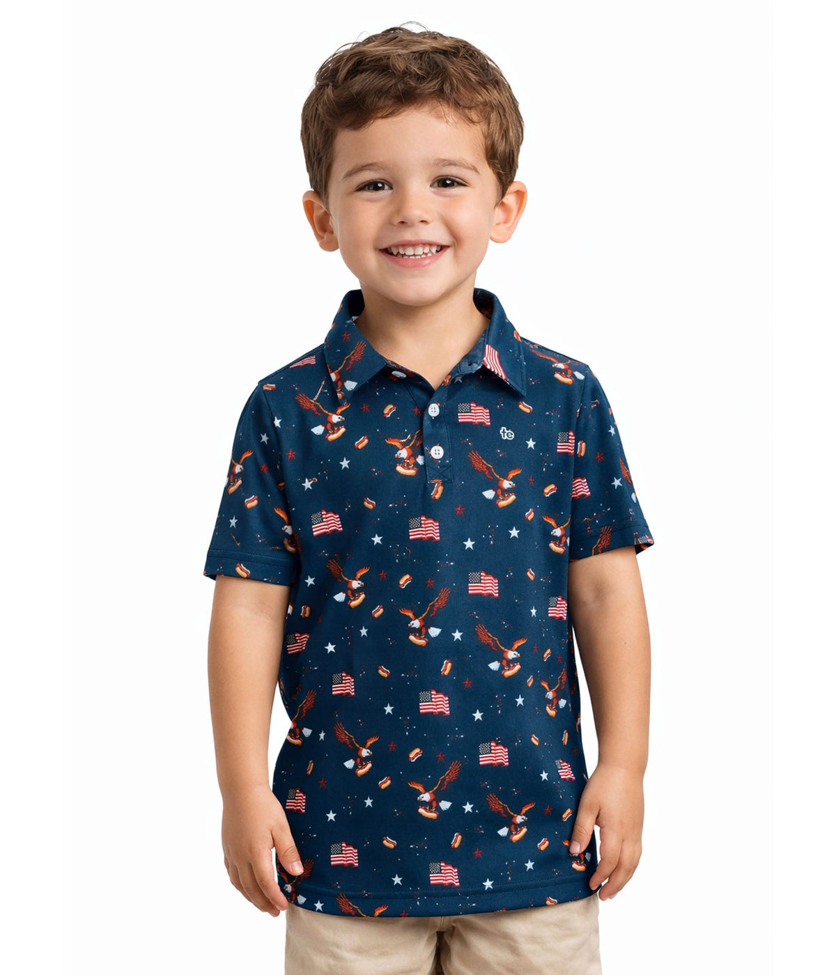 Toddler Boy's 8-Bit Eagle Golf Polo