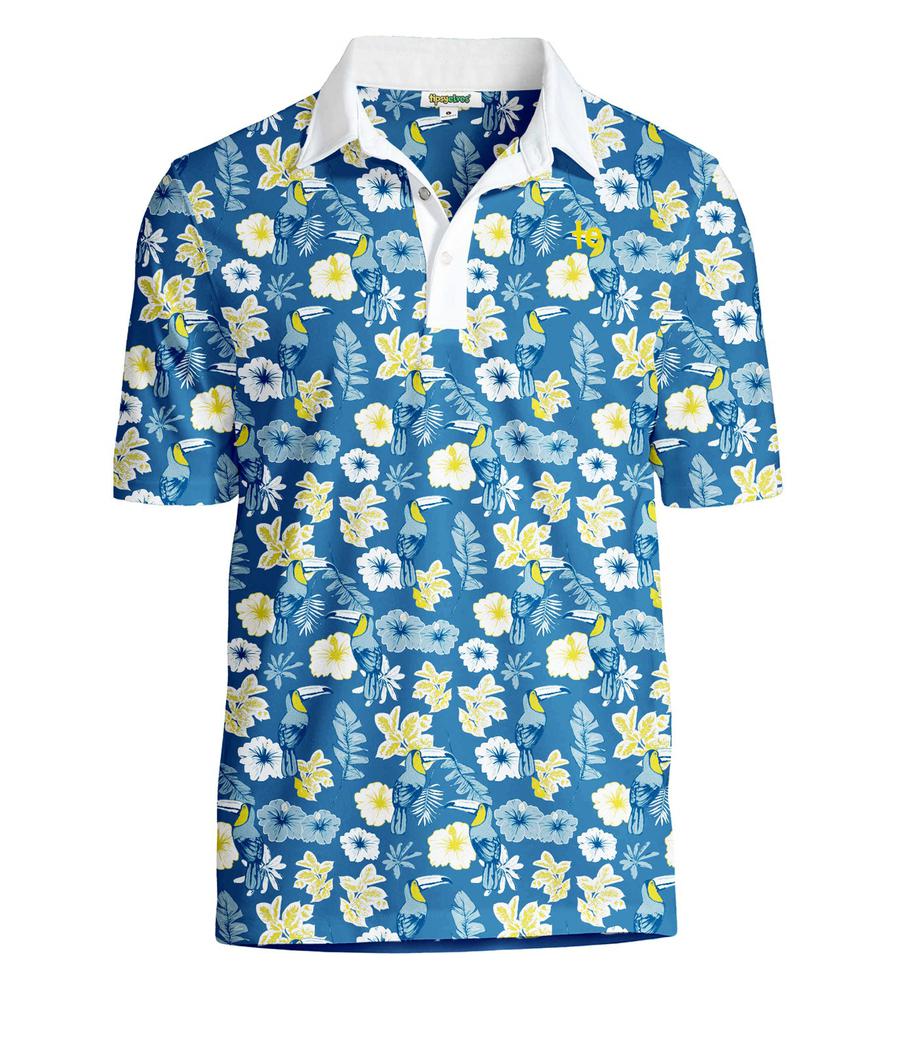 Men's Blue Botanics Disc Golf Polo