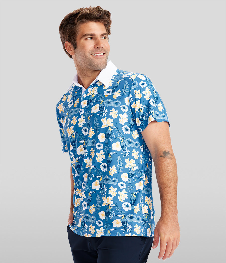 Men's Blue Botanics Disc Golf Polo