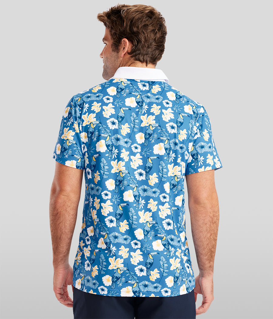 Men's Blue Botanics Disc Golf Polo