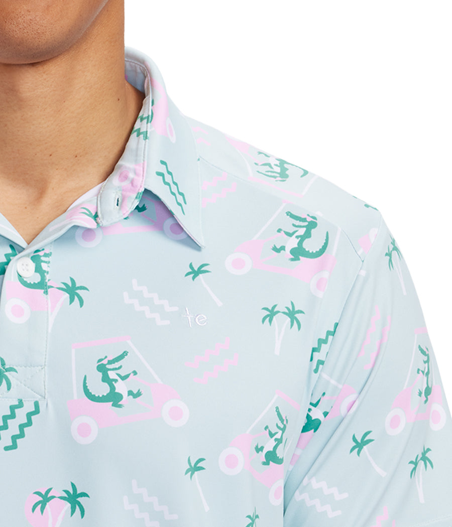 Men's Golf Cart Gator Disc Golf Polo