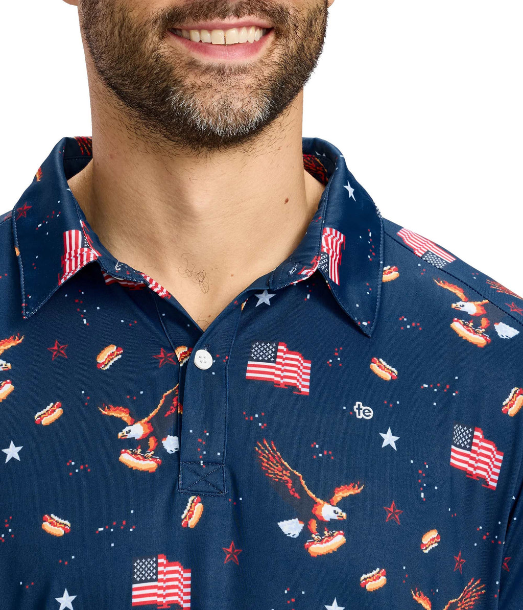 Men's 8-Bit Eagle Golf Polo