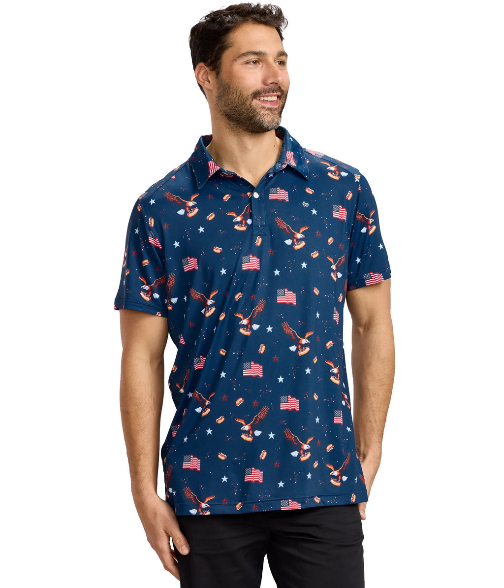 Men's 8-Bit Eagle Golf Polo