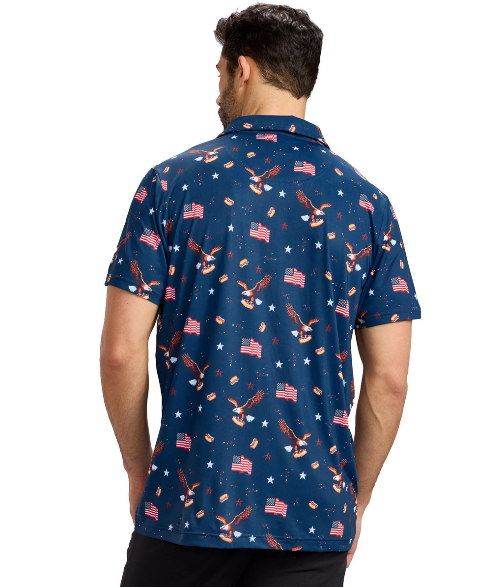 Men's 8-Bit Eagle Golf Polo